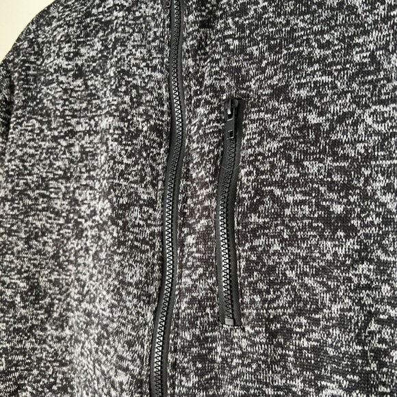 Craft + Flow Men’s Full-Zip Hoodie – Black Marled Gray, Size L, Chest Zip Pocket - Picture 2 of 9